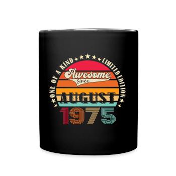 Awesome since August 1975 47th Birthday Gift - Full Colour Mug - black - Front