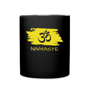 Yoga Namaste Om - Tasse einfarbig - Schwarz - Vorne