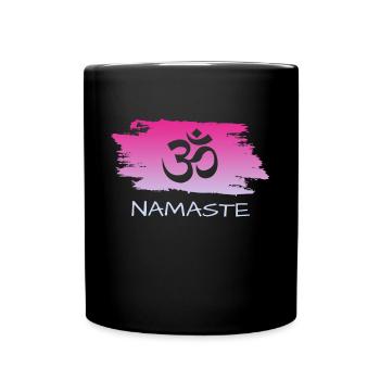Namaste - Tasse einfarbig - Schwarz - Vorne