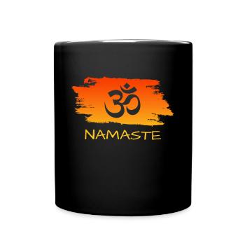 Namaste Yoga Om - Tasse einfarbig - Schwarz - Vorne