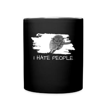 Tarsier i hate people - Tasse einfarbig - Schwarz - Vorne