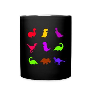 DINO Back to School Books T-Shirt GIFT - Full Colour Mug - black - Front