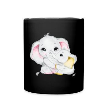 Elephant Family Mama Baby T-Shirt - Full Colour Mug - black - Front