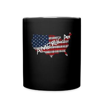 America USA - Tasse einfarbig - Schwarz - Vorne