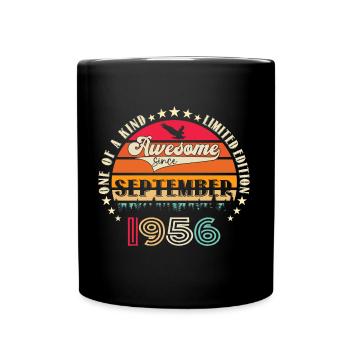Septembre Né 1956 Cadeau du 66e anniversaire - Mug uni - noir - Devant