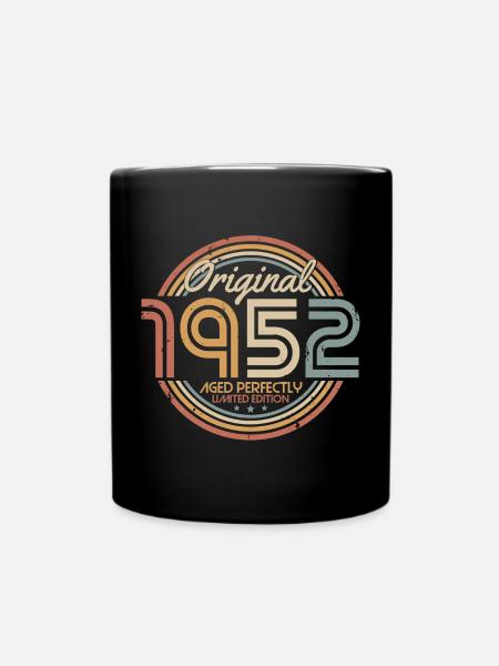 Jahrgang 1952 Vintage Retro Geburtstag Geschenk - Tasse einfarbig - Schwarz