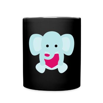 Elephant Family Mama Baby T-Shirt - Full Colour Mug - black - Front