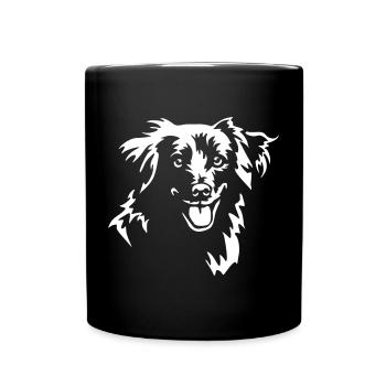Berger des Pyrénées Kopf « Black Edition » - Mug uni - noir - Devant