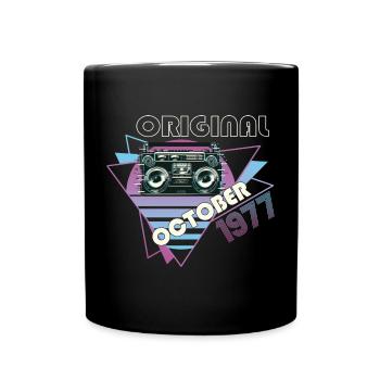 Millésime 1977 45e anniversaire Cadeau Cassette Rétro - Mug uni - noir - Devant