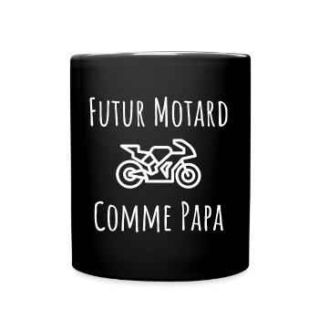 futur motard comme papa - Mug uni - noir - Devant