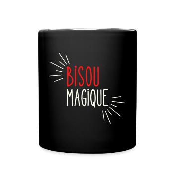 bisou magique cadeau - Mug uni - noir - Devant