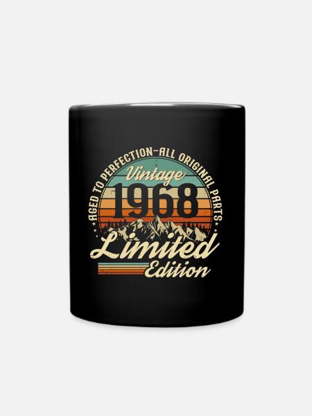 Born in 1968 Birthday Gift - Full Colour Mug - black