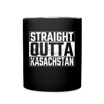 Straight Outta Kasachstan Russlanddeutsche Russen - Tasse einfarbig - Schwarz - Vorne