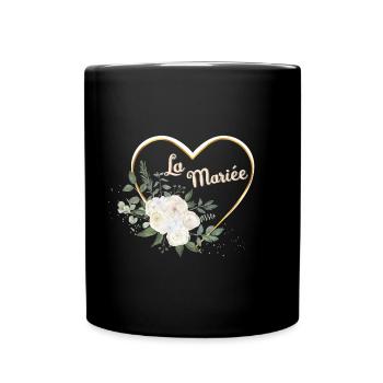 The Bride Floral Heart Gold - Full Colour Mug - black - Front