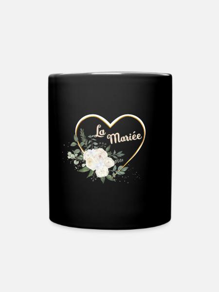La Mariée Floral Coeur Doré - Mug uni - noir