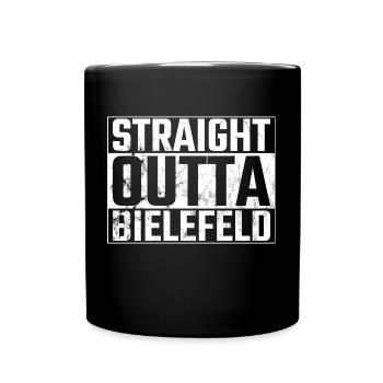 Straight Outta Bielefeld Bielefelder - Tasse einfarbig - Schwarz - Vorne
