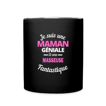 Je suis une Maman géniale Et une masseuse - Mug uni - noir - Devant