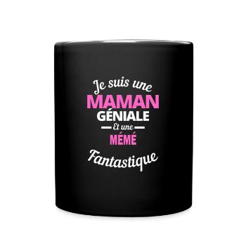 Je suis une Maman géniale Et une mémé - Mug uni - noir - Devant