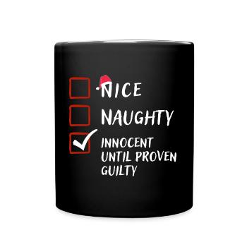 Freches nettes unschuldiges, lustiges Weihnachtsgeschenk - Tasse einfarbig - Schwarz - Vorne