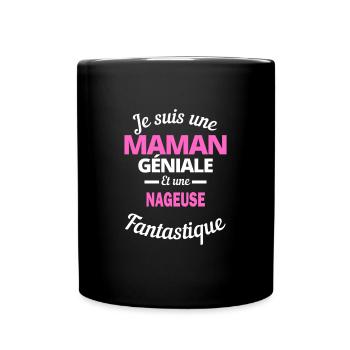 Je suis une Maman géniale Et une nageuse - Mug uni - noir - Devant