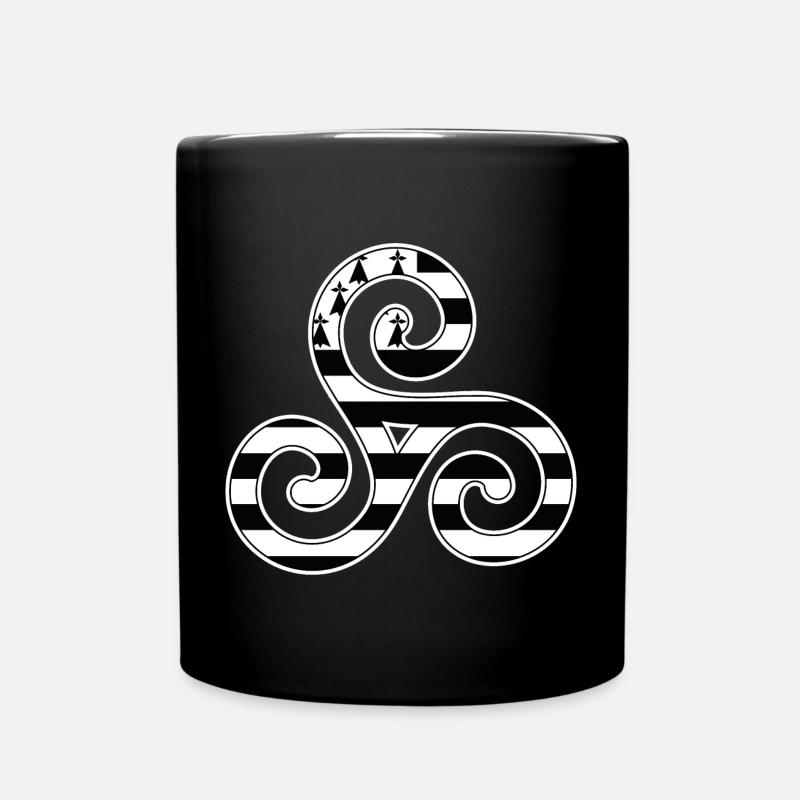 Brittany logo Gwenn ha du Triskèle Breton gift - Full Colour Mug - black
