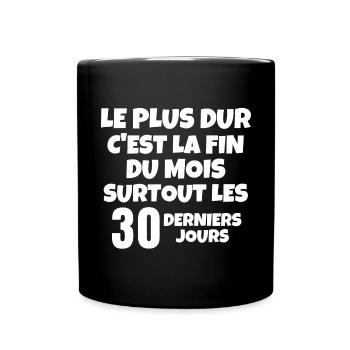 pouvoir d'achat, crise financière - Mug uni - noir - Devant