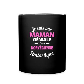 Je suis une Maman géniale Et une Norvègienne - Mug uni - noir - Devant