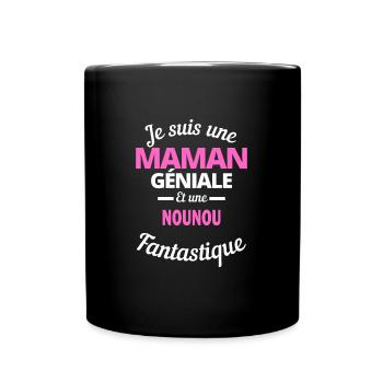 Je suis une Maman géniale Et une nounou - Mug uni - noir - Devant