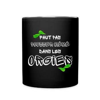 Faut pas pousser - Mug uni - noir - Devant