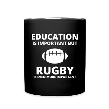 rugby, rugby sport, rugby humor - Full Colour Mug - black - Front