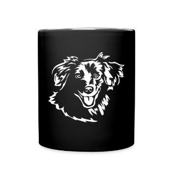 Berger des Pyrénées Kopf « Black Edition » - Mug uni - noir - Devant