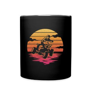 Quad Biker Offroad Vintage Quad Rider ATV - Full Colour Mug - black - Front