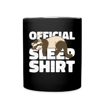 Frettchen Offizielles Schlafshirt Faul Relax - Tasse einfarbig - Schwarz - Vorne