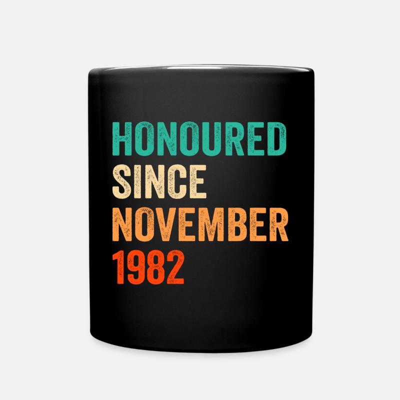 Geburtstag November 1982 Vintage Design - Tasse einfarbig - Schwarz