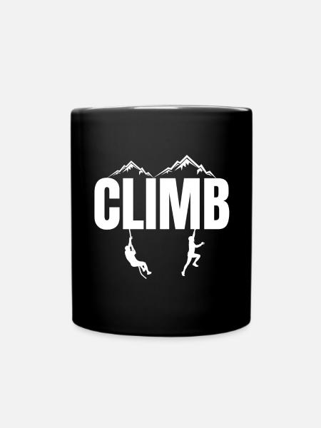Klettern, Berg, Klettern, Klettern - Tasse einfarbig - Schwarz
