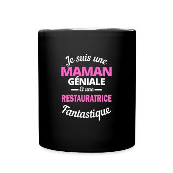 Je suis une Maman géniale Et une restauratrice - Mug uni - noir - Devant