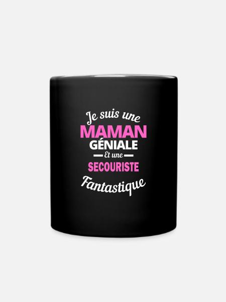 Je suis une Maman géniale Et une secouriste - Mug uni - noir