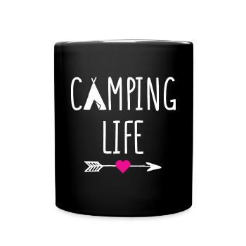 Campingleben - Tasse einfarbig - Schwarz - Vorne