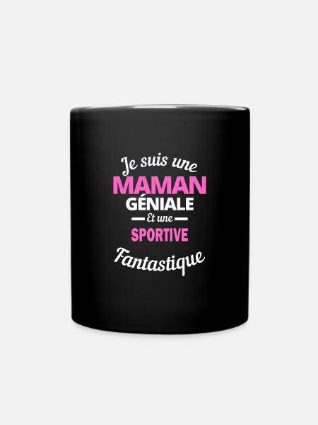 Je suis une Maman géniale Et une sportive - Mug uni - noir