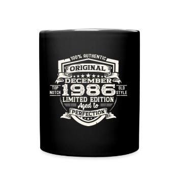 Original December 1986 36th Birthday Gift - Full Colour Mug - black - Front