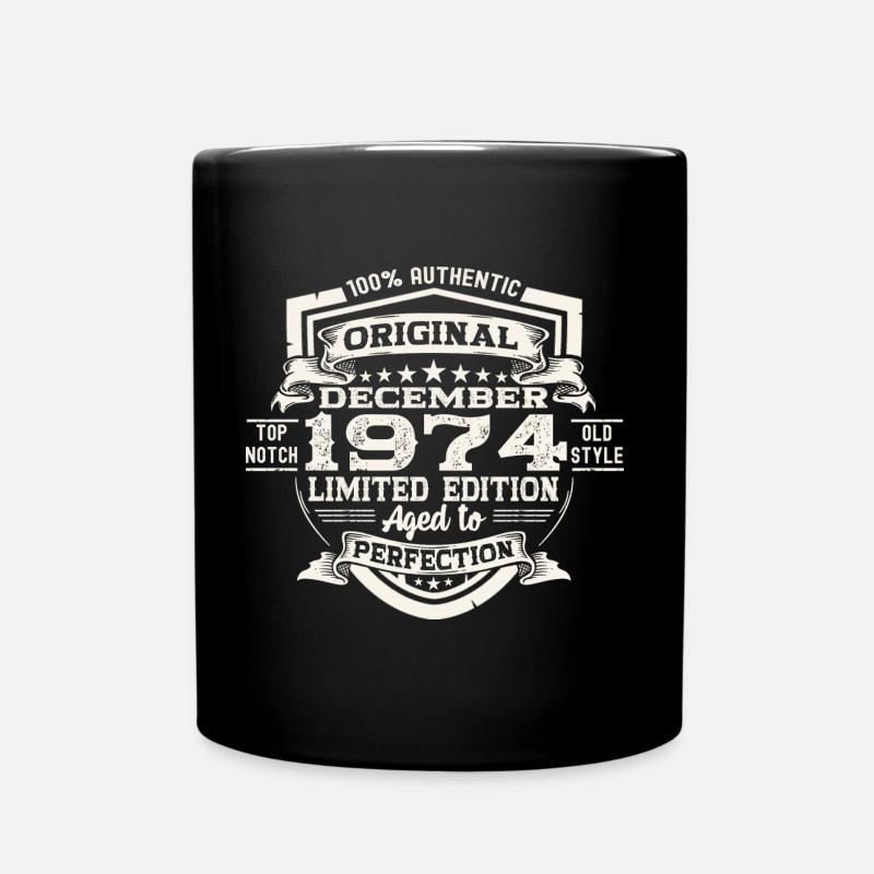 Original Dezember 1974 48. Geburtstag Geschenk - Tasse einfarbig - Schwarz