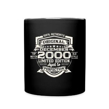 Cadeau original pour le 22e anniversaire de décembre 2000 - Mug uni - noir - Devant