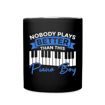 Pianist Junge - Tasse einfarbig - Schwarz - Vorne