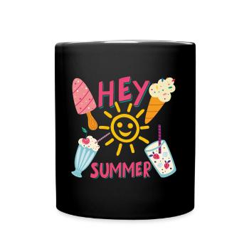 Hello Summer Sunshine Popsicle Lemonade - Full Colour Mug - black - Front