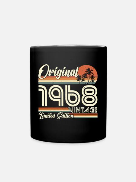 1968 Vintage Anniversaire Vintage Retro Cadeau - Mug uni - noir