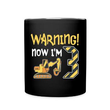 Enfants excavatrice 3ème anniversaire 3 ans excavatrice - Mug uni - noir - Devant