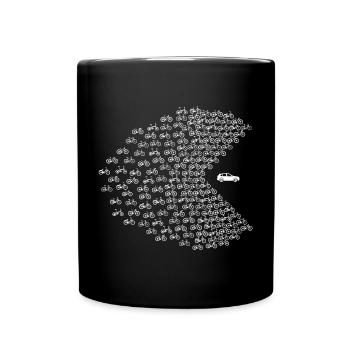 Les vélos mangent les voitures, les cyclistes contre les VUS - Mug uni - noir - Devant
