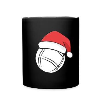 Boule Santa Tenue de pétanque pour Bouler pour boules - Mug uni - noir - Devant