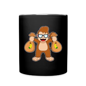 Affe Bandit Geldsack - Tasse einfarbig - Schwarz - Vorne