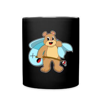 Pêche au poisson Bear Angler - Mug uni - noir - Devant